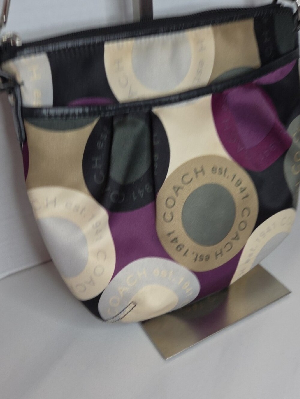 Coach Purple Multi Signature Circle Crossbody - Picture 4 of 8